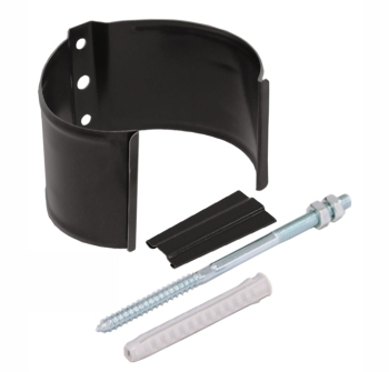 Хомут трубы металлический на камень Grand Line ПВХ коричневый (RR 32) - строй база