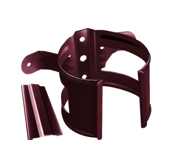 Хомут трубы металлический на дерево Grand Line ПВХ бордо (RAL 3005) - строй база