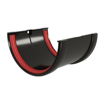 Соединитель желобов Классика 120 ПВХ GL черный (RAL 9005) - строй база